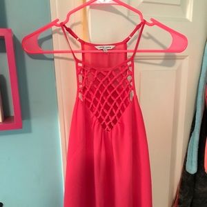 Hot pink halter top